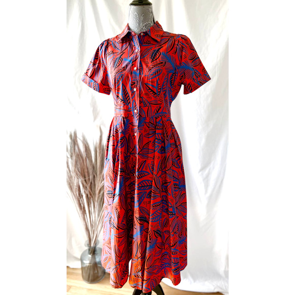 Alexis x Target Vintage Style Tropical Leaf Shirt Dress - Picture 3 of 12